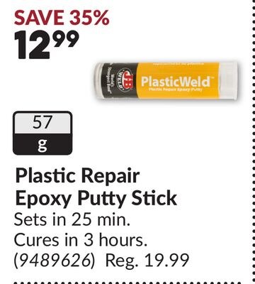 Plastic Repair Epoxy Putty Stick