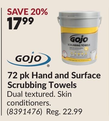 GOJO 72 pk Hand and Surface Scrubbing Towels