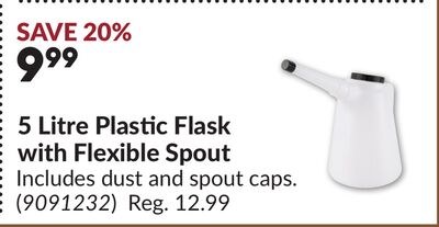 5 Litre Plastic Flask with Flexible Spout