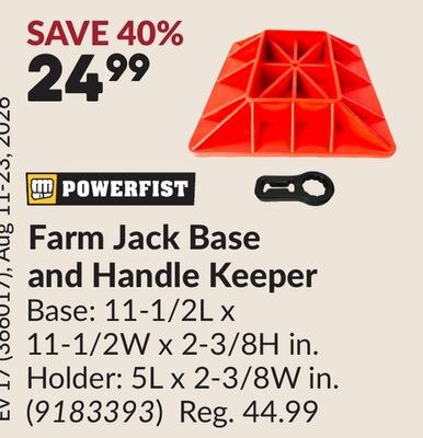 Farm Jack Base and Handle Keeper