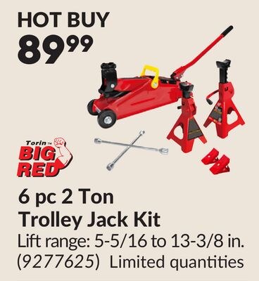 6 pc 2 Ton Trolley Jack Kit