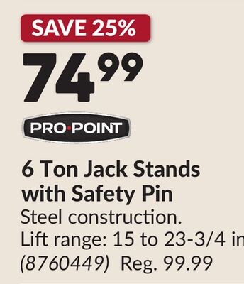 6 Ton Jack Stands with Safety Pin