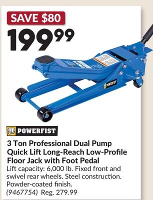 3 Ton Professional Dual Pump Quick LiftLong-Rea…