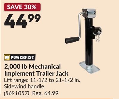 2,000 lb Mechanical Implement Trailer Jack
