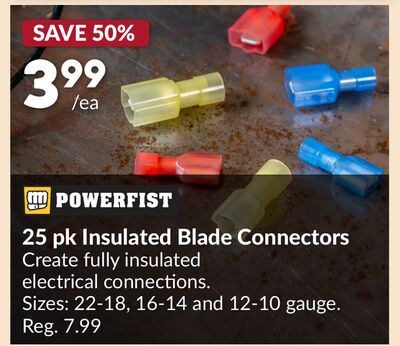 25 pk Insulated Blade Connectors