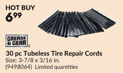 30 pc Tubeless Tire Repair Cords