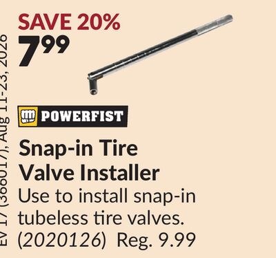 Snap-in Tire Valve Installer