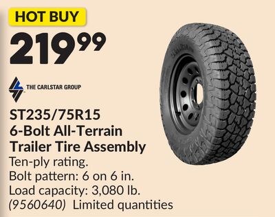 ST235/75R15 6-Bolt All-Terrain Trailer Tire Ass…