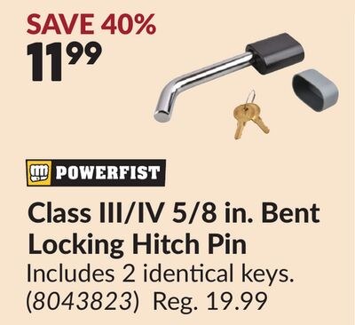 Class III/IV 5/8 in. Bent Locking Hitch Pin