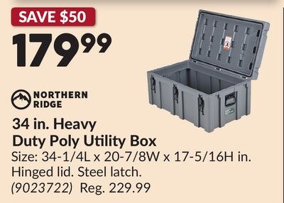34 in. Heavy Duty Poly Utility Box