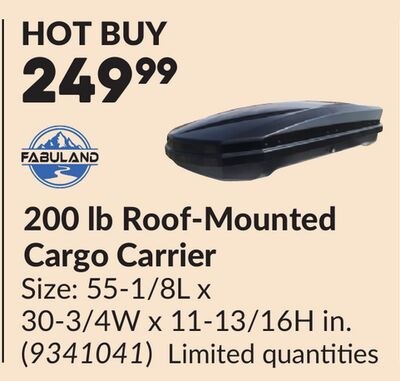 200 lb Roof-Mounted Cargo Carrier