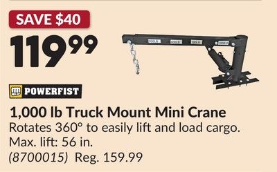 1,000 lb Truck Mount Mini Crane