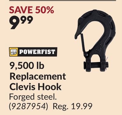 9,500 lb Replacement Clevis Hook