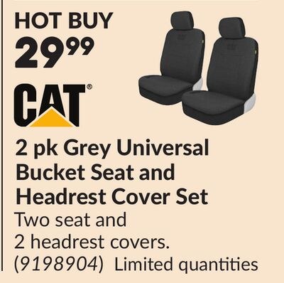 2 pk Grey Universal Bucket Seat and Headrest Co…