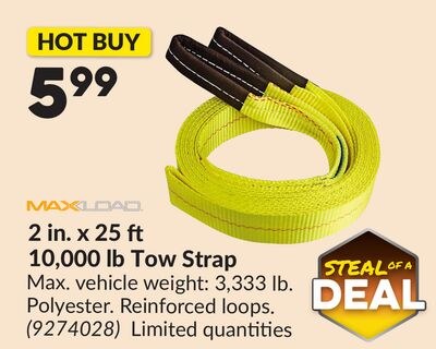 2 in. x 25 10,000 lb Tow Strap