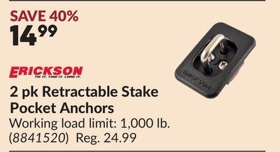 2 pk Retractable Stake Pocket Anchors