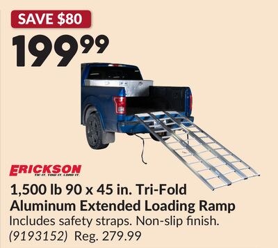 1,500 lb 90 x 45 in. Tri-Fold Aluminum Extended…