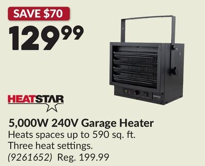 5,000W 240V Garage Heater
