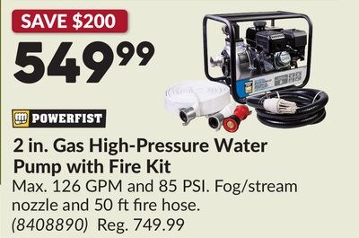2 in. Gas High-Pressure Water Pump with Fire Kit