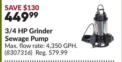 3/4 HP Grinder Sewage Pump