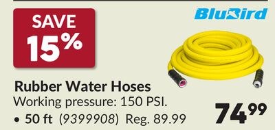 Rubber Water Hoses, 50 ft