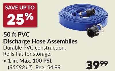 50 ft PVC Discharge Hose Assemblies