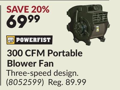 300 CFM Portable Blower Fan
