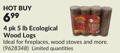 4 pk 5 lb Ecological Wood Logs