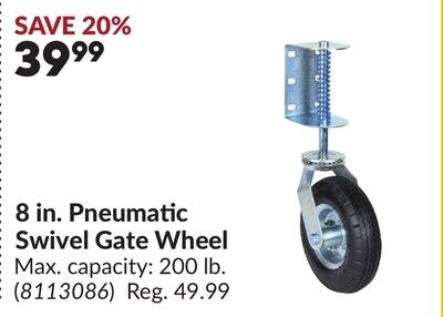 8 in. Pneumatic Swivel Gate Wheel