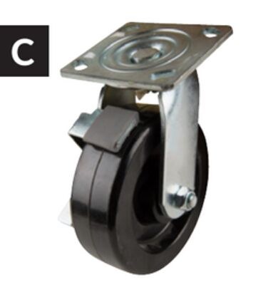 6 in. Phenolic Casters, Swivel with Brake