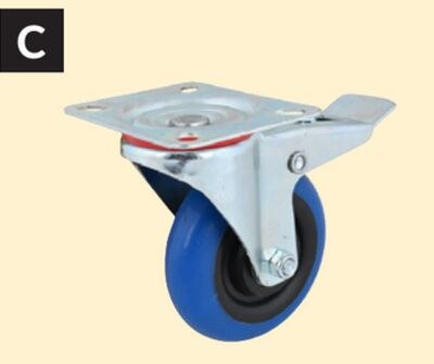 4 in. Thermoplastic-Rubber Casters, Swivel with…