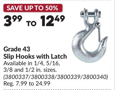 Grade 43 Slip Hooks with Latch