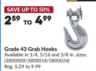 Grade 43 Grab Hooks