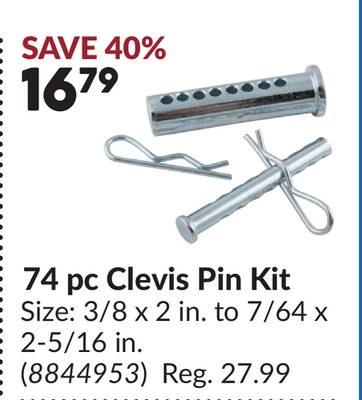 74 pc Clevis Pin Kit
