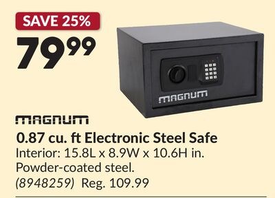 0.87 cu. ftElectronic Steel Safe