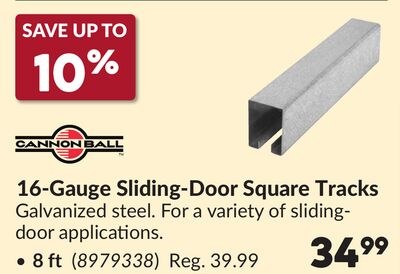 16-Gauge Sliding-Door Square Tracks