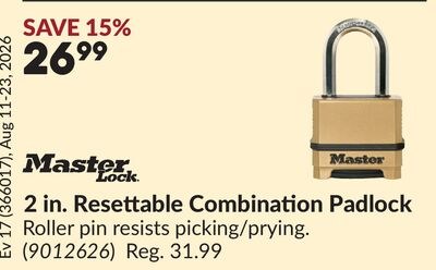 2 in. Resettable Combination Padlock