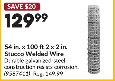 54 in. x 100 ft2 x 2 in. Stucco Welded Wire