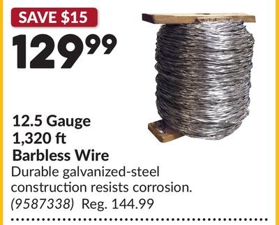 12.5 Gauge 1,320 ft Barbless Wire