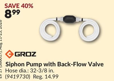 Siphon Pump with Back-Flow Valve