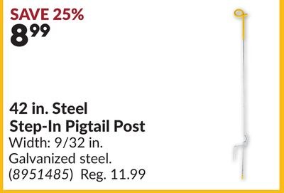 42 in. Steel Step-In Pigtail Post