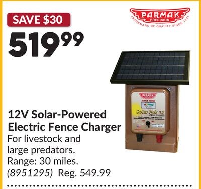 12V Solar-Powered Electric Fence Charger
