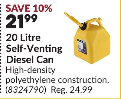 20 Litre Self-Venting Diesel Can