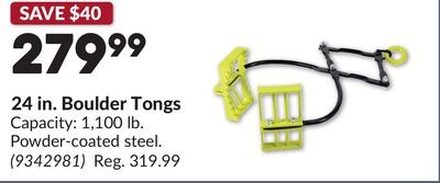 24 in. Boulder Tongs
