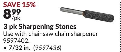 3 pk Sharpening Stones, 7/32 in.
