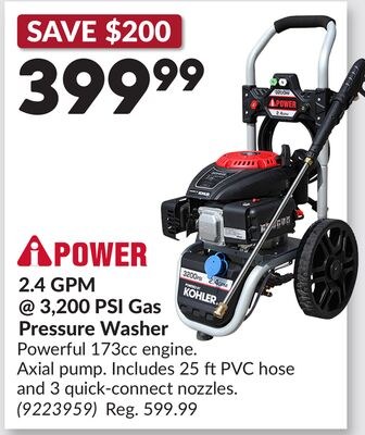 AiPOWER 2.4 GPM @ 3,200 PSI Gas Pressure Washer
