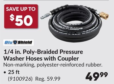 1/4 in. Poly-Braided Pressure Washer Hoses with…