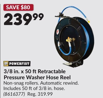 3/8 in. x 50 ft Retractable Pressure Washer Hos…