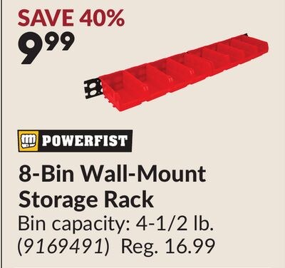 8-Bin Wall-Mount Storage Rack