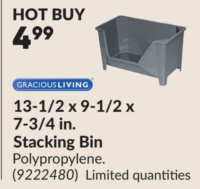 13-1/2 x 9-1/2 x 7-3/4 in. Stacking Bin
